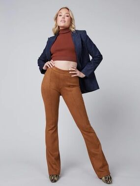 Spanx Faux Suede Camel Pull On Seamed Legging Pants size small